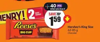 Chalo FreshCo Hershey's king size 62-85 g offer