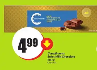 Chalo FreshCo Compliments swiss milk chocolate 300 g offer