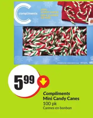 Chalo FreshCo Compliments mini candy canes 100 pk offer