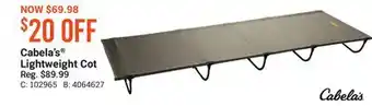 Bass Pro Cabela's lightweight cot offer