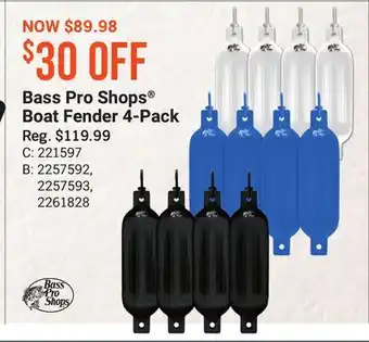 Bass Pro Bass pro shops boat fender 4-pack offer