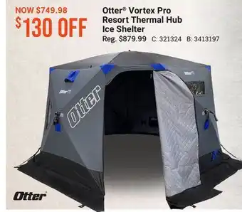 Bass Pro Otter vortex pro resort thermal hub ice shelter offer