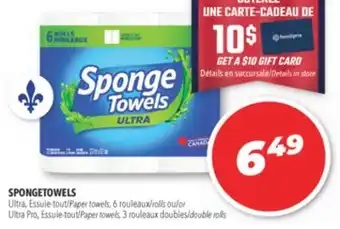 Familiprix Spongetowels paper towels, 6 rolls or ultra pro, paper towels, 3 double rolls offer