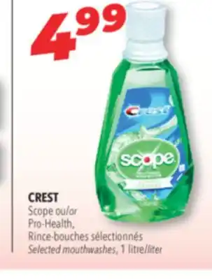 Familiprix Crest pro-health, selected mouthwashes offer