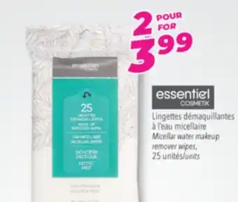 Familiprix Essentiel micellar water makeup remover wipes offer