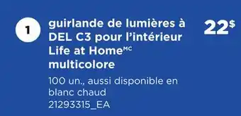 Maxi Guirlande de lumières à del c3 pour l'intérieur life at home multicolore offer