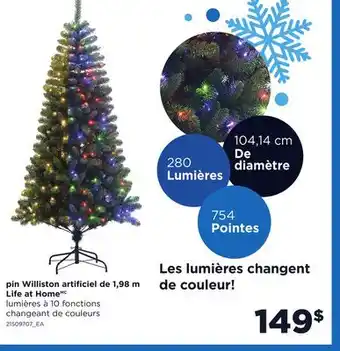 Maxi Pin williston artificiel de 1,98 m life at home offer