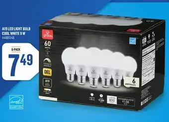 Canac A19 led light bulb cool white 9 w offer