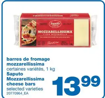 Wholesale Club Barres de fromage mozzarellissima saputo 1 kg offer