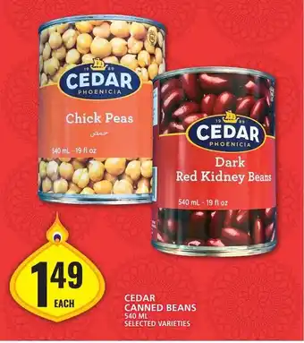 Food Basics CEDAR CANNED BEANS 540ML SELECTED VARIETIES offer