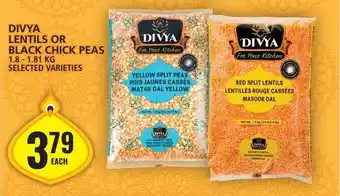 Food Basics DIVYA LENTILS OR BLACK CHICK PEAS 1.8 -1.81 KG SELECTED VARIETIES offer