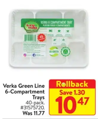 Walmart Verka green line 6-compartment trays offer