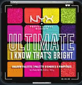 Uniprix Nyx professional makeup ultimate palettes de fards à paupières sélectionnées offer