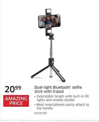 The Source Dual-light bluetooth selfie stick with tripod offer