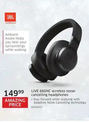 Jbl live 660nc wireless noise- cancelling headphones