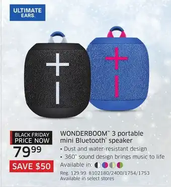 The Source Ultimate ears wonderboom 3 portable mini bluetooth speaker offer