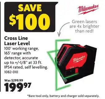 Home Hardware Cross line laser level offer