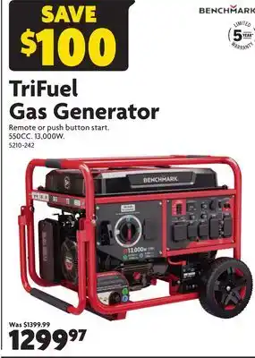 Home Hardware Trifuel gas generator offer