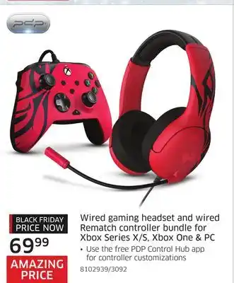 The Source Wired gaming headset and wired rematch controller bundle for xbox series x/s, xbox one & pc offer