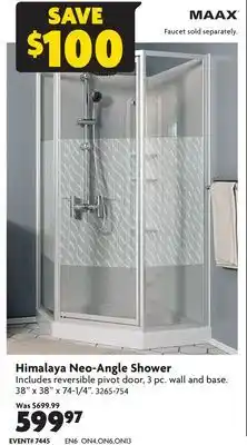 Home Hardware Himalaya neo-angle shower offer