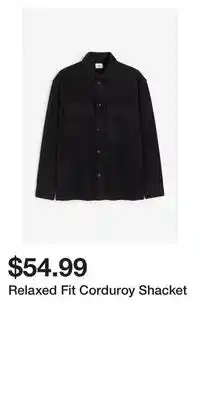 H&M Relaxed fit corduroy shacket offer