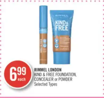 Shoppers Drug Mart Rimmel london kind & free foundation concealer or powder offer