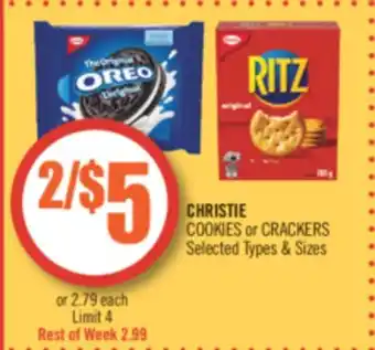 Shoppers Drug Mart Christie cookies or crackers offer