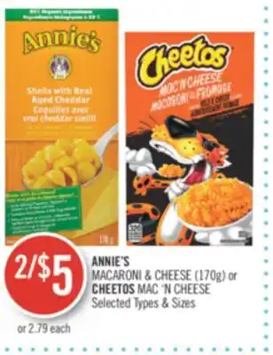 Shoppers Drug Mart Annie's macaroni & cheese (170g) or cheetos mac 'n cheese offer
