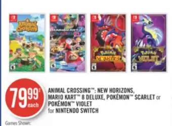 Shoppers Drug Mart Animal crossing : new horizons, mario kart 8 deluxe, pokémon scarlet or pokémon violet for nintendo switch offer