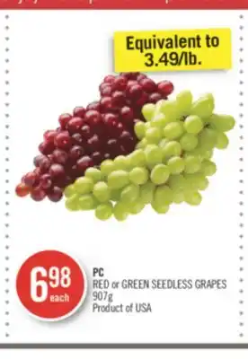 Shoppers Drug Mart Pc red or green seedless grapes offer