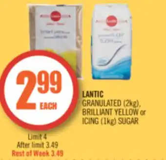 Shoppers Drug Mart Lantic granulated (2kg), brilliant yellow or icing (1kg) sugar offer