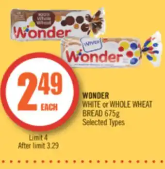 Shoppers Drug Mart Wonder white or whole wheat bread offer