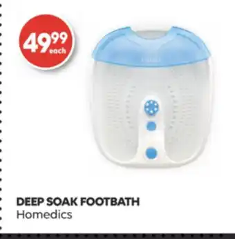 Deep soak footbath homedics