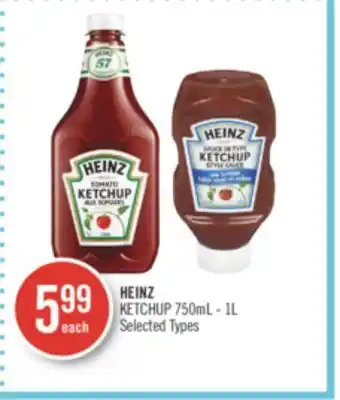 Shoppers Drug Mart Heinz ketchup 750ml - 1l offer