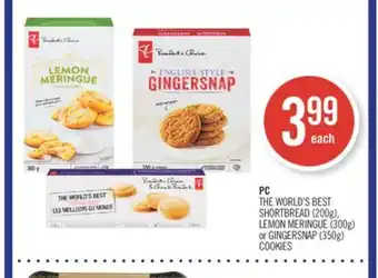 Shoppers Drug Mart Pc the world's best shortbread (200g), lemon meringue (300g) or gingersnap (350g) cookies offer