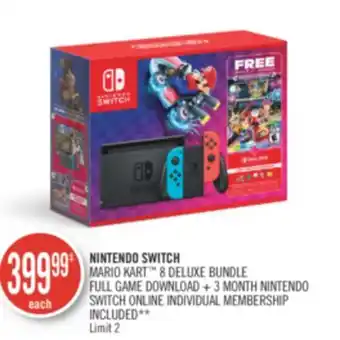 Shoppers Drug Mart Nintendo switch mario kart 8 deluxe bundle full game download + 3 month nintendo switch online individual membership included offer