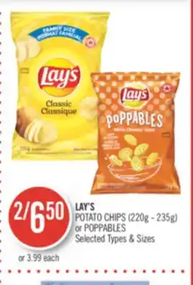 Shoppers Drug Mart Lay's potato chips (220g - 235g) or poppables offer