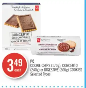 Shoppers Drug Mart Pc cookie chips (170g), concerto (240g) or digestive (300g) cookies offer