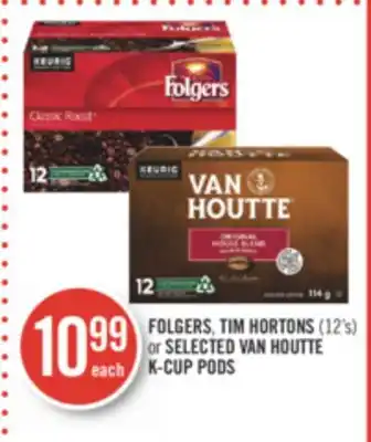 Shoppers Drug Mart Folgers, tim hortons (12's) or selected van houtte k-cup pods offer