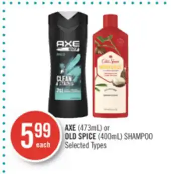 Shoppers Drug Mart Axe (473ml) or old spice (400ml) shampoo offer