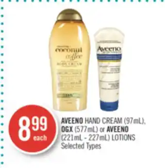 Shoppers Drug Mart Aveeno hand cream (97ml), ogx (577ml) or aveeno (221ml - 227ml) lotions offer