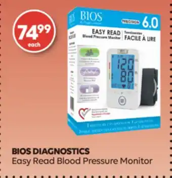 Wellwise by Shoppers Bios diagnostics easy read blood pressure monitor offer