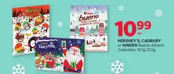 Rexall Hershey's, cadbury or kinder bueno advent calendars offer