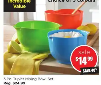 Kitchen Stuff Plus 3 pc. triplet mixing bowl set offer