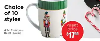 Kitchen Stuff Plus 4 pc. christmas decal mug set offer