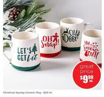 Kitchen Stuff Plus Christmas sayings ceramic mug-600 ml christmas wonder led snowglobe offer