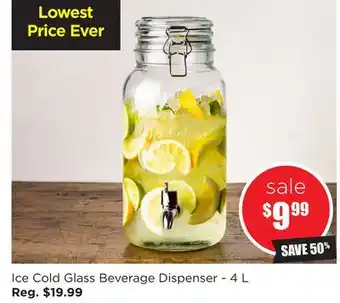 Kitchen Stuff Plus Ice cold glass beverage dispenser-4 l offer