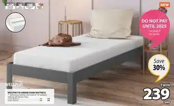 JYSK Wellpur f30 arrow foam mattress offer
