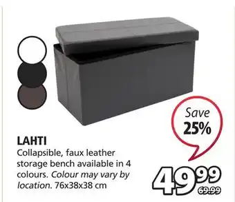 JYSK Lahti folding ottoman with storage offer