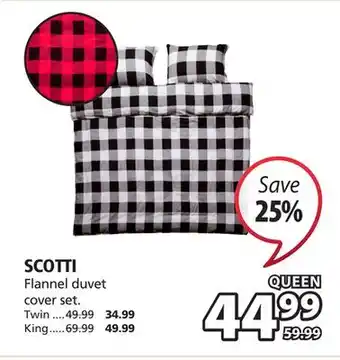 JYSK Scotti flannel duvet cover set offer